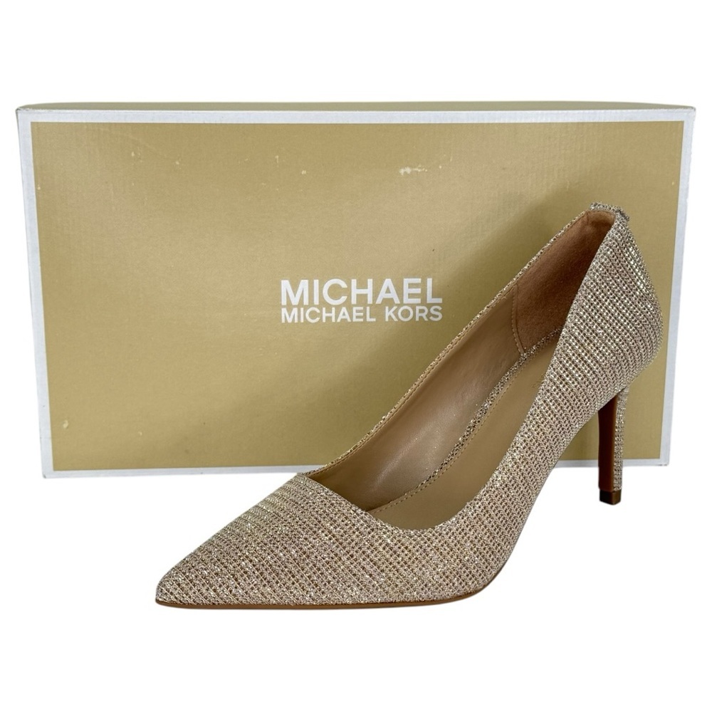 Michael Kors Alina Flex Gold Glitter Chain Mesh Womens Pumps Size 5.5M - Picture 12 of 12